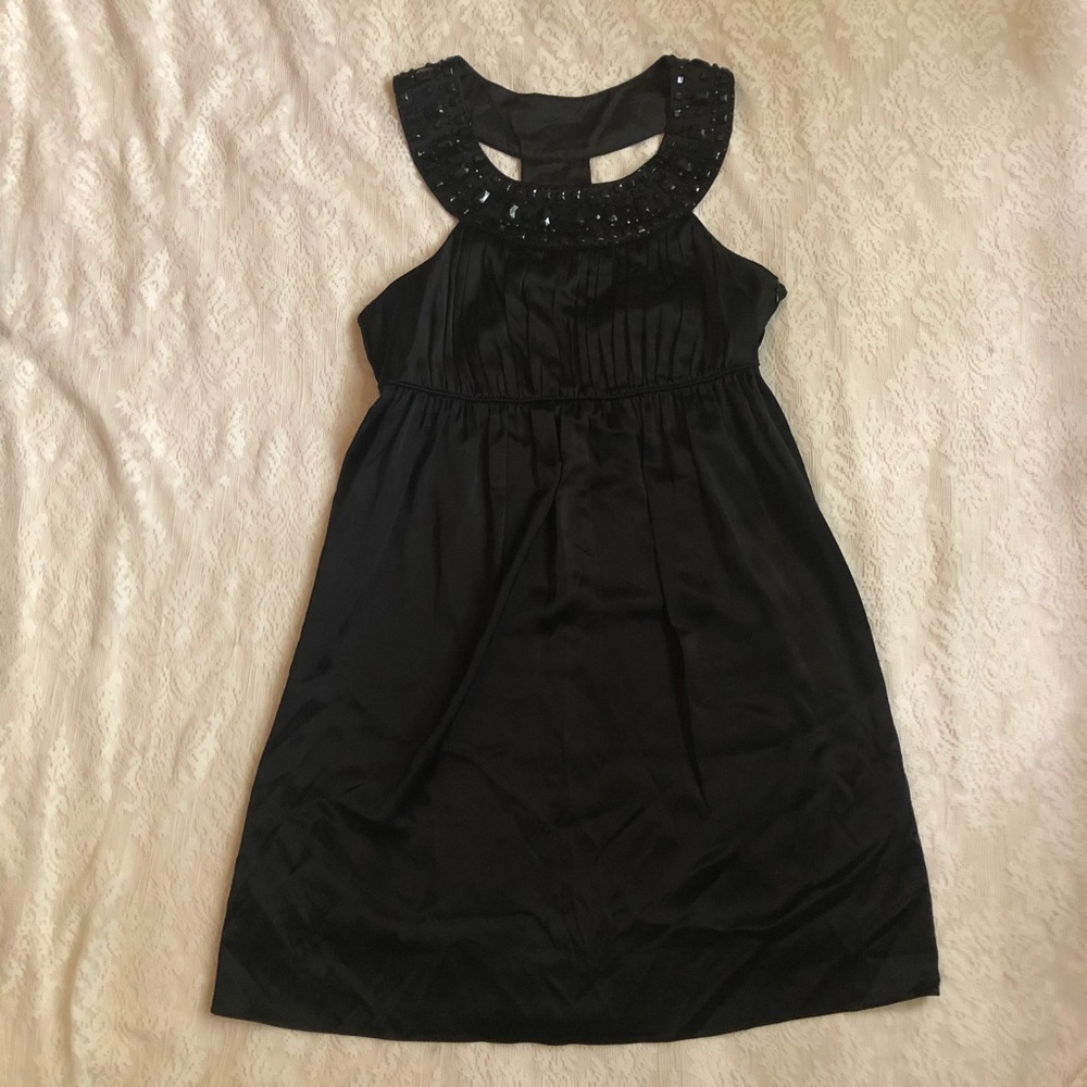 Laundry by Design beaded halter pleated dress